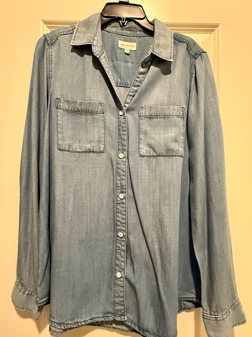 Thread & Supply Light Blue Chambray Top
